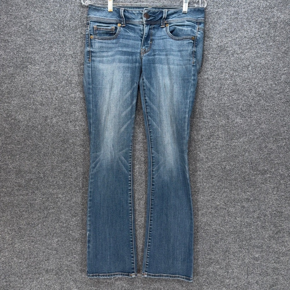 American Eagle Kick Boot Jeans Womens 4 Blue Super Stretch Denim Medium Wash